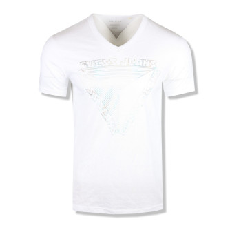 Guess pánské tričko Ziggy Logo bílé