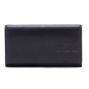 Calvin Klein dámská kožená peněženka Monogram černá 001