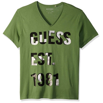 Guess pánské tričko Foil leafy green