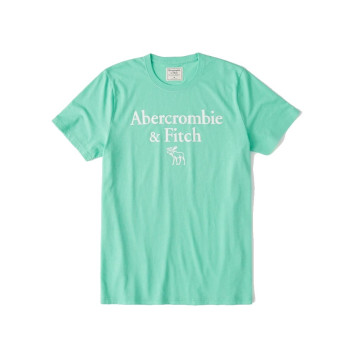 Abercrombie & Fitch pánské tričko logo print světle zelené 0084