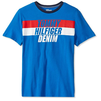 Tommy Hilfiger pánské tričko Logo print modré