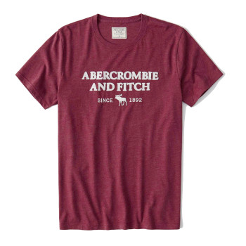 Abercrombie & Fitch pánské tričko logo print red 056