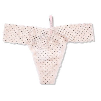 Victorias secret kalhotky tanga krajkové Lacia thongs pink NJ6