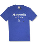 Abercrombie & Fitch pánské tričko logo print modré 0084-020