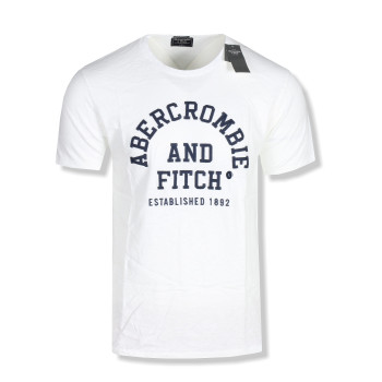 Abercrombie & Fitch pánské tričko Logo Print bílé 2395-100