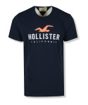 Hollister pánské tričko Logo Print tmavě modré 0984-099