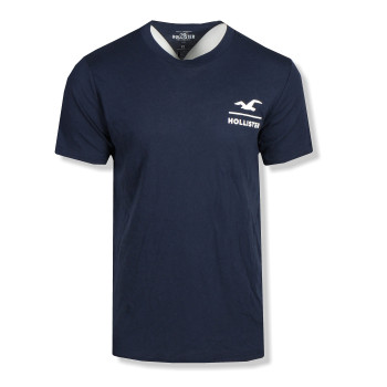 Hollister pánské tričko Logo Print tmavě modré 57-200