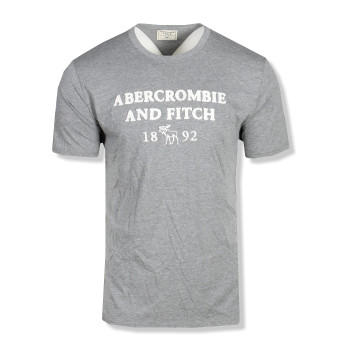 Abercrombie & Fitch pánské tričko Logo Print šedé 77-012