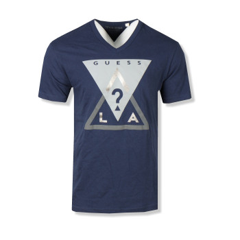 Guess pánské tričko Triangle Logo tmavě modré