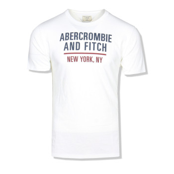 Abercrombie & Fitch pánské tričko NY Logo bílé 53-001