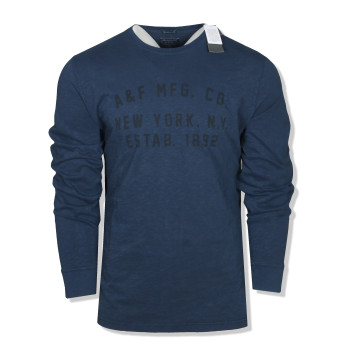 Abercrombie & Fitch pánské tričko dlouhý rukáv Blue Logo 32-200