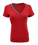 Tommy Hilfiger dámské tričko V-neck červené 959-613