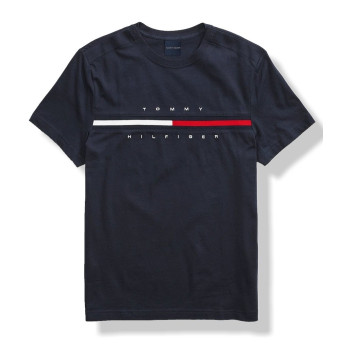 Tommy Hilfiger dámské tričko Iconic stripe logo tmavé