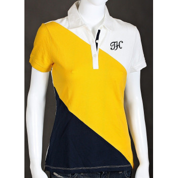 Tommy Hilfiger dámské polo tričko s pruhy černá/žlutá/bílá Stripe 