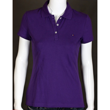 Tommy Hilfiger dámské polo tričko fialové