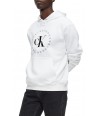 Calvin Klein pánské mikina hoodie Circle Monogram bílá