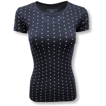 Tommy Hilfiger dámské tričko Dots dark blue/blk
