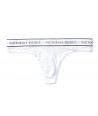 Victorias Secret tanga bavlněné kalhotky Stretch Logo brand bílé