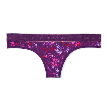 Victorias Secret tanga bavlněné kalhotky Stretch Cotton Wish On A Star violet