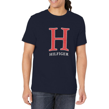 Tommy Hilfiger pánské tričko s krátkým rukávem Print Logo černé