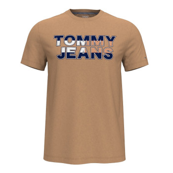 Tommy Hilfiger pánské tričko s krátkým rukávem Essential Logo khaki brwn
