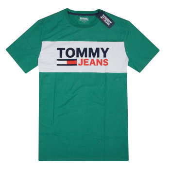 Tommy Hilfiger pánské tričko s krátkým rukávem Essentia Wide Logo grn