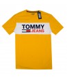 Tommy Hilfiger pánské tričko s krátkým rukávem Essentia Wide Logo yellow