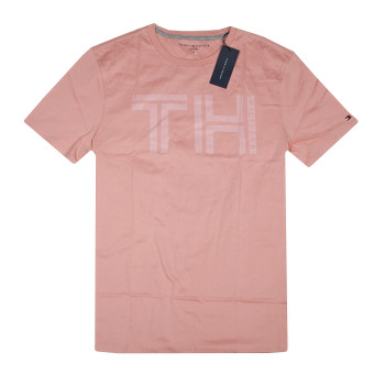 Tommy Hilfiger pánské tričko s krátkým rukávem Essential TH Logo dark pink