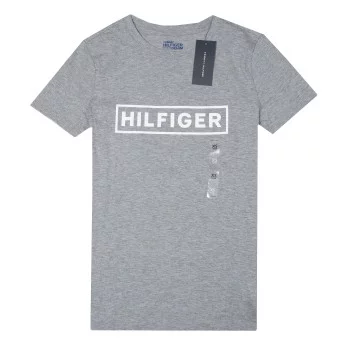 Tommy Hilfiger dámské tričko s krátkým rukávem Iconic Logo šedé