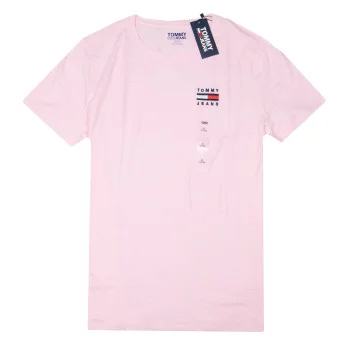 Tommy Hilfiger pánské tričko s krátkým rukávem Essential Logo pink